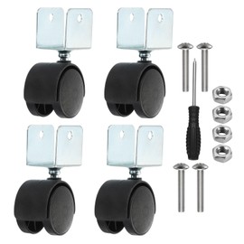 PATIKIL 1.5" Swivel Caster with 7/9" U Bracket, 4 Pack 360° Rotation Swivel No Noise Wheel Total Load Capacity 66 Lbs Galvanized Surface Caster for Furniture Legs