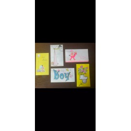 Vintage Greeting Cards- NEW- Journal- Scrapbook- Crafts- LOT#2- BABY ANN./SHOWER