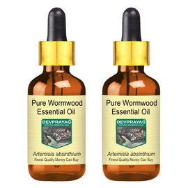 Devprayag Pure Wormwood Essential Oil (Artemisia Absinthium) with Glass Dropper Natural Therapeutic Grade Steam Distilled (Pack of Two) 100ml X 2 (6.76 oz)