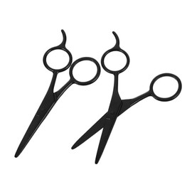 2pcs Stainless Steel Facial Hair Scissors Set Portable Grooming Tool for Beard Trimming and Eyebrow Shaping and Compact Design for Home Use