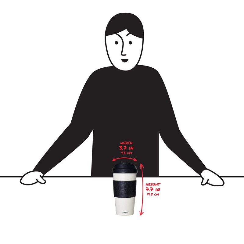 Copco 5237160 Reusable, Insulated Double Wall Travel Mugs 16-ounce White/Black