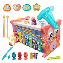 LURI Juguetes Montessori 8 en 1, sensoriales y Juguetes didacticos para Edades de Cuatro años o más Regalos(Rojo)