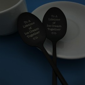 to a Lifetime of Ice Cream Together Spoon Gifts for Women Men Ice Cream Lover Anniversary Spoon Gift for Him Her Christmas Birthday Gifts Valentines Day Gifts for Couples