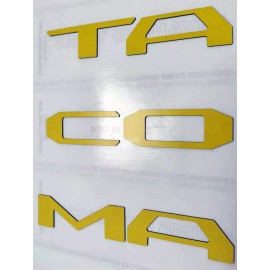 Advanced Trims Yellow Raised Plastic Letters Inserts fits Toyota Tacoma 2016-2023 Tailgate