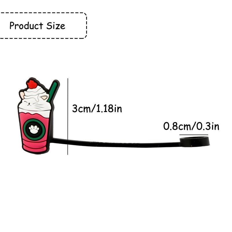 Vanyibro 6-Piece Reusable Straw Cover Caps Set,Dust-Proof Drinking Straw Cover,Eco-Friendly