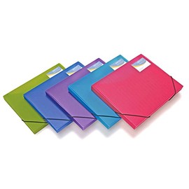 Rapesco 0804 25mm Folio Box, A4+, Bright Transparent Colours, Pack of 5