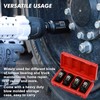 CASOMAN 1/2'' Drive Deep Spindle Axle Nut Impact Socket Set,