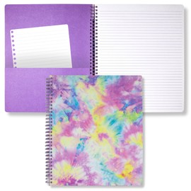Steel Mill & Co Cute Large Spiral Notebook College Ruled, 11" x 9.5" with Durable Hardcover and 160 Lined Pages, Tie Dye