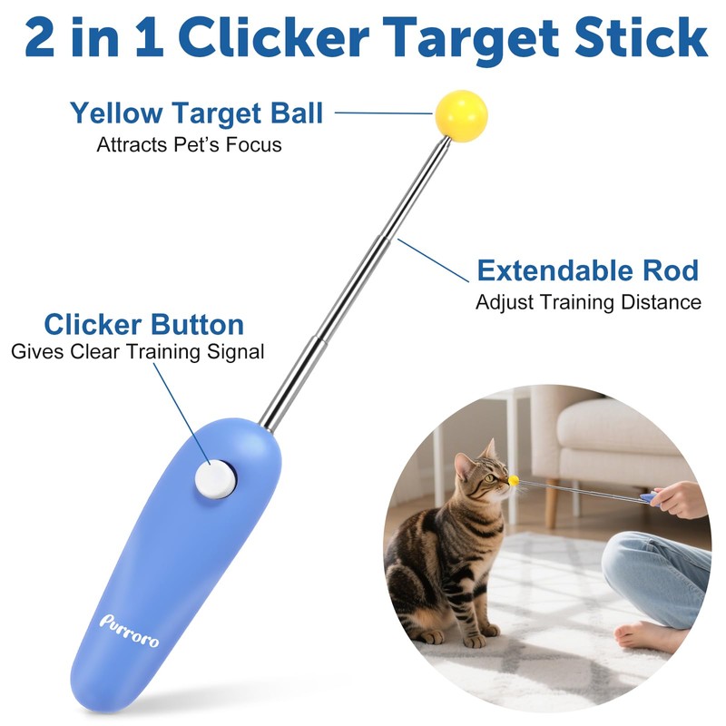 Cat Training Clicker Kit – Includes Finger Clicker and Target