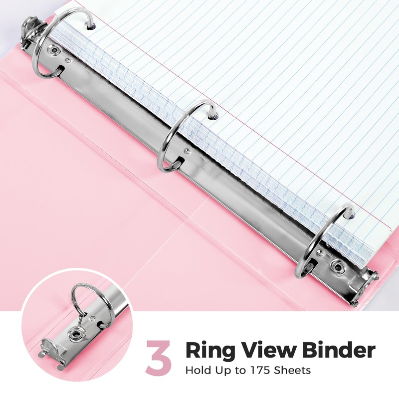 SKYDUE 1 Inch 3 Ring Binder with 8 Tab Dividers