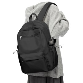 Black School Backpack for Teen Girls Lightweight College Backpack Women Travel Backpacks Waterproof High School Bookbag for Men Classic Casual Daypacks