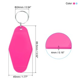 PATIKIL Vintage Motel Keychain, 20 Pack Blank Hotel Keychains Rhombus Retro Key Tag for DIY Crafts Ornament Backpack Luggage Labels Tags, Rose Red, Light Blue