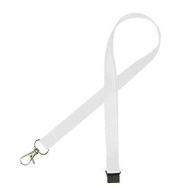 50 x Plain Colour Lanyard ID Card Pass Badge Holder Neck Strap with Safety Breakaway & Trigger Clip Pack of 50 (White)