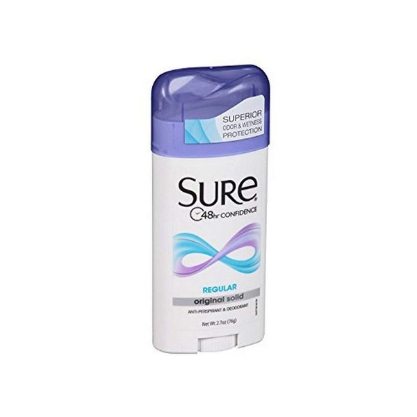 Sure Wide Solid Deodorant, Regular Scent for Men and Women, 2.7 oz