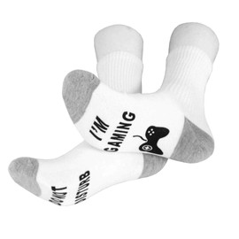 Socks Men's and women's Funny Cotton slipper socks Cool Crazy"Do Not Disturb I'm Gaming" Christmas Socks (White)