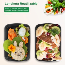 20Pzs Contenedores para Alimentos Reutilizables, Recipientes para Comida con Tapa, Contenedores Herméticos Plastico, Charolas para Comida Desechables, Caja Bento de Comida, Meal Prep Containers, Adecuado para Refrigeradores, Horno de Microondas, Lavavaji