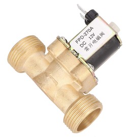 Solenoid Valve, Open Brass Solenoid Electromagnetic Valve G3/4" Normally Water Inlet Switch (DC12V)