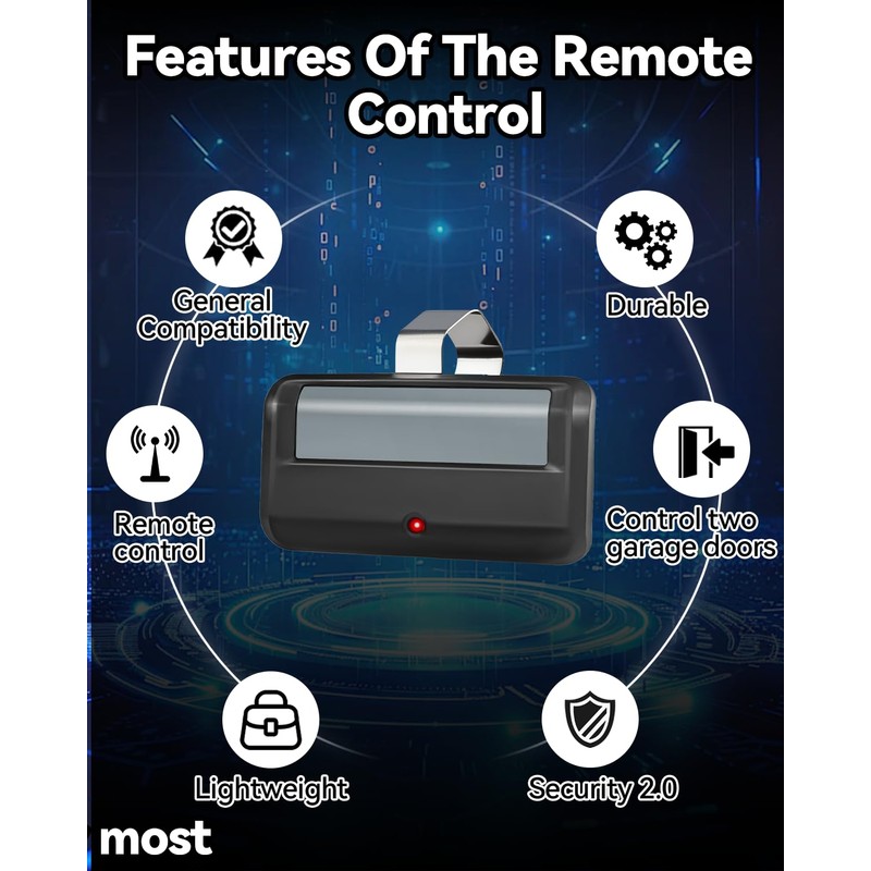 for 891LM/950ESTD Liftmaster/Chamberlain Garage Door Opener Remote Security+ 2.0 MyQ