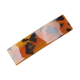 Nakanoya AMBT13 Barrette, 3.1 inches (80 mm), Plastic, Resin, Cellulose Acetate, Acetylcellulose Acetate, Non-slip, Hair Clip, Tortoise Shell Pattern, Marble, Square, Rectangle, Rectangle, Curve,