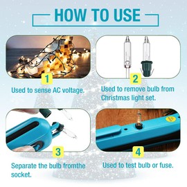 allsun Non-Contact Voltage Tester for Christmas Light Repairing Tool Not LEDs Light String 12-600V AC