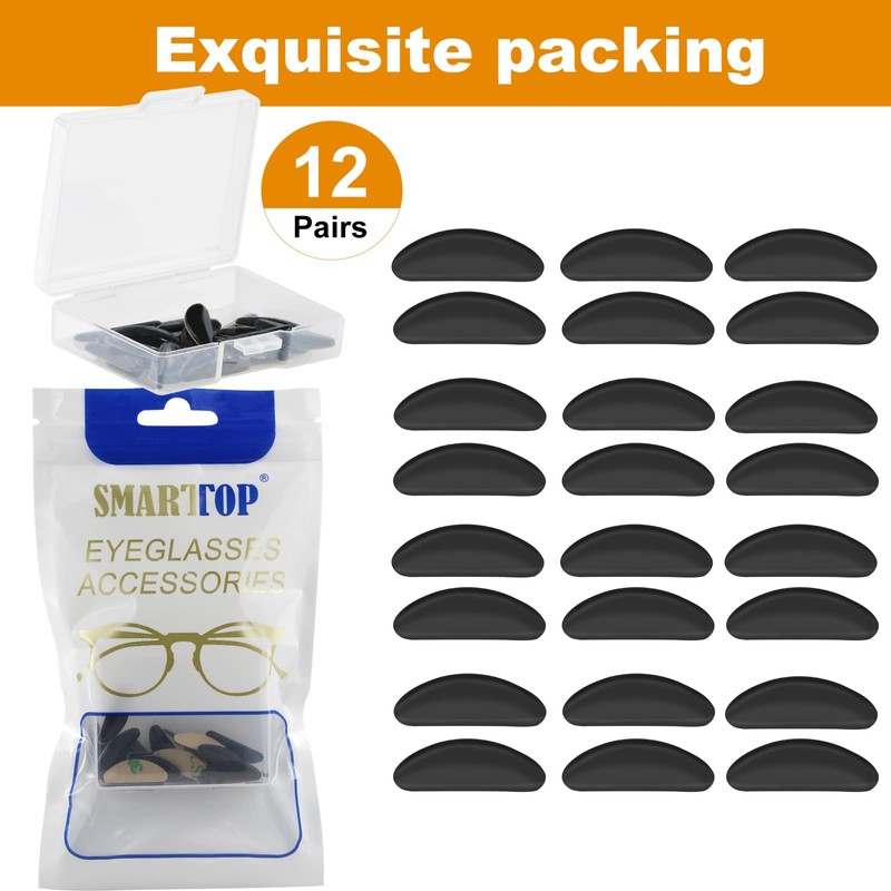 Adhesive Nose Pad,12 Pairs 1.3mm Ultra Thin Stick On Eyeglass