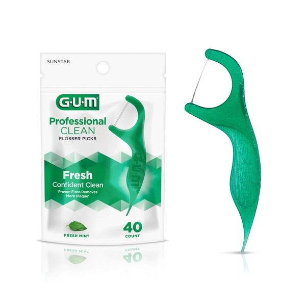 GUM Professional Clean Floss Picks - Extra Strong Shred-Resistant Floss,