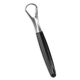 Tongue Cleaner,Tongue Scraper Cure Bad Breath,Tongue Cleaners Stainless Steel,Tongue Scrapers for Adults & Kids Fresher Breath in Seconds by AARAM (Black and red) (Black, Single Small Tongue Cleaner)