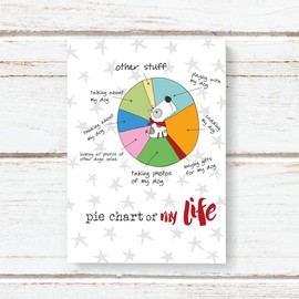 Funny Dog is my Life A6 Notebook – Cute Cartoon Dog and Pie Chart Lined Book