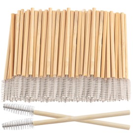 Mascara Wands, Disposable Lash Brushes for Eyelash Extensions Makeup Brush Bulk Tool Set(150Pcs, Bamboo White)
