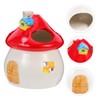 WOONEKY Cooling Ceramic Hamster Nest Mushroom Shape Pet Sleeping House