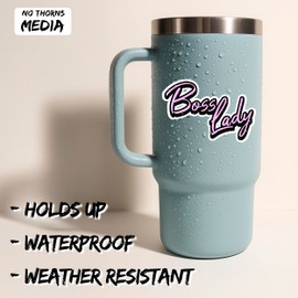 Boss Lady Sticker 4 Inch - Waterproof Vinyl Decal for Laptop Water Bottle Car Tumbler - Durable Funny Aesthetic Long-Lasting Stickers for Adults ID44990