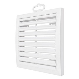 Ventilation Grille Cover White Made of ASA Plastic 150 x 150 mm Square – Exhaust Grille Slat Grille Kitchen Bathroom Garage Wall Grille