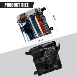 AUTNZE HID/Xenon Headlight Assembly Compatible With 2016 2017 2018 Chevy Silverado 1500 Headlamp Black Housing Replacement Head Light Left Driver Side