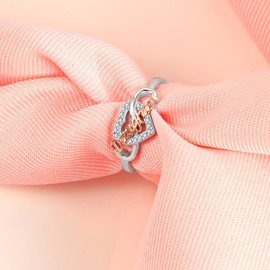 925 Sterling Silver Mom Nana Sister Daughter Bestie Wife Ring for Women I Love You Forever Mothers Day Christmas Birthday Rings Jewelry Gifts (Daughter, 5)