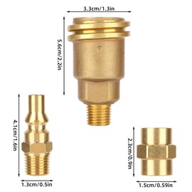 3pcs QCC1 Nut Propane Hose Adapter kit, 1/4" NPT Male Thread 1/4" NPT Female Fitting and Nut Propane Tank Bottle Connect Gas Quick Connector for Gas Grills Heaters