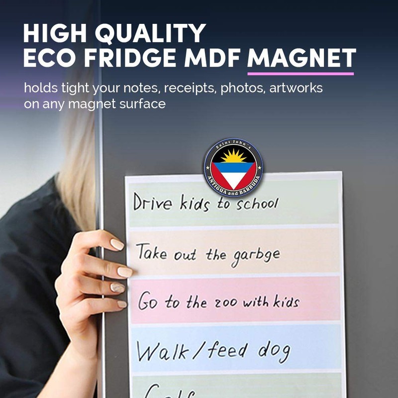 1 x Round MDF Magnet - Antigua and Barbuda Sant