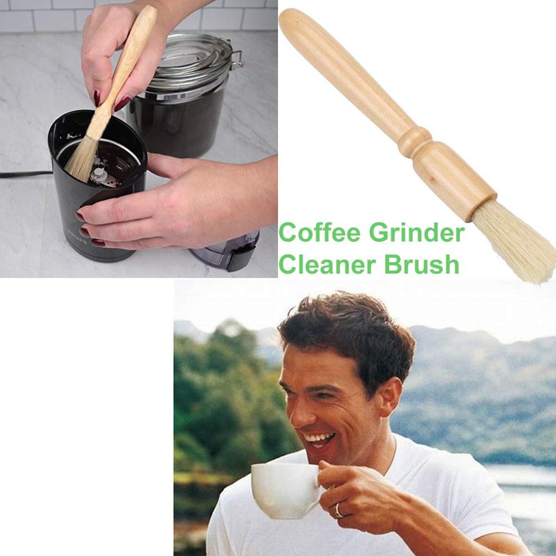 Coffee Grinder Cleaning Brush + Coffee Brush Wood Handle &