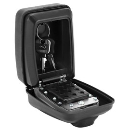 QWORK® Weatherproof Key Safe Box Wall Mounted for Outside, 12-Digit Combination Lockbox for Secure Outdoor & Indoor Use