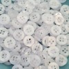 MajorCrafts® 120pcs 10mm Clear White Pearlescent 4 Holes Small Round