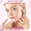 GLAMERMAID Tie Dye Press on Nails Medium Square, Ombre Light