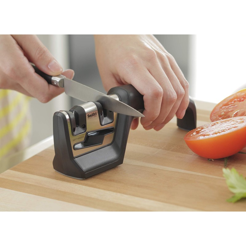 Smith’s 50101 Pull-Thru Knife & Scissor Sharpener – Black/Silver –
