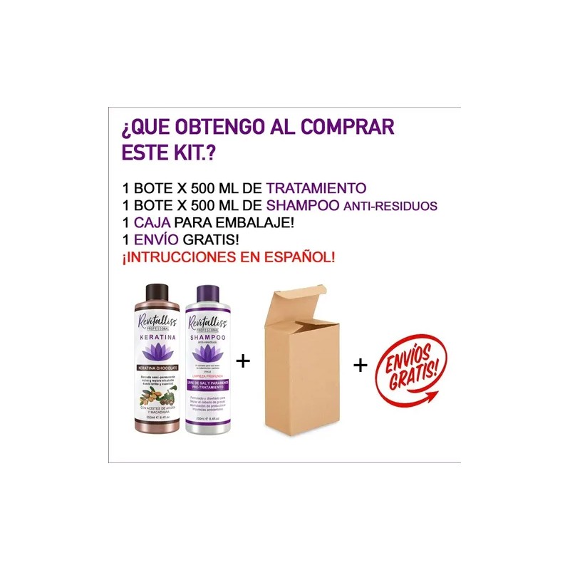 Tratamiento Keratina Brasileña Alaciado Permanente Kit 500ml