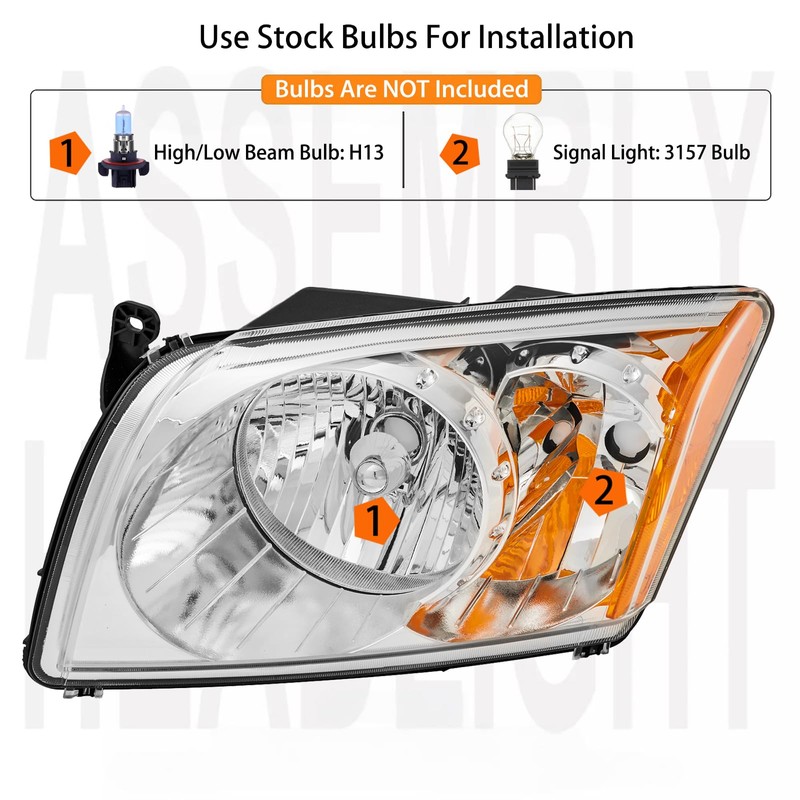 Aresparts 2pcs Headlights Assembly For 2007 2008 2009 2010 2011