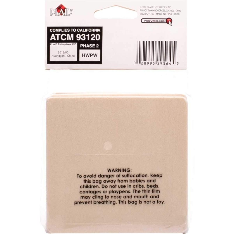 Plaid Square Coasters Wood Surfaces, 4 Piece