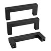 Goldenwarm 1 Pack Black Square Bar Cabinet Pull Drawer Handle