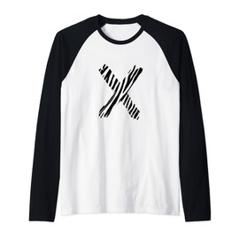 Bold Creative Zebra Marker Letter X Design - Animal Series Raglan Baseball Tee