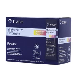 Trace Minerals Glicinato de Magnesio en polvo 30 sobres 3 g (0,11 oz) cada uno Suplemento de magnesio para ayudar a patrones de sueño saludables y relajación (30 Sobres, Limonada de bayas mixtas)