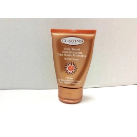 CLARINS TINTED SELF TANNING FACE CREAM SPF 15 V.H.P Lot M