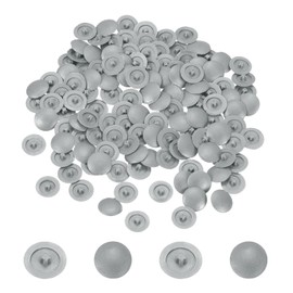 uxcell Screw Caps, 158Pcs 12mm - Plastic Self-Tapping Screw Cap Covers, Decorative Cover Hole Plug for Diameter 7-8mm Flat Phillips Screw (Dark Gray)