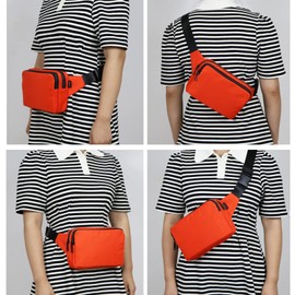Bum Bag Belt Bag for Men and Women Fashion Waist Bags with Adjustable Buckle Strap for Dog Walking Running Hiking Jogging, orange